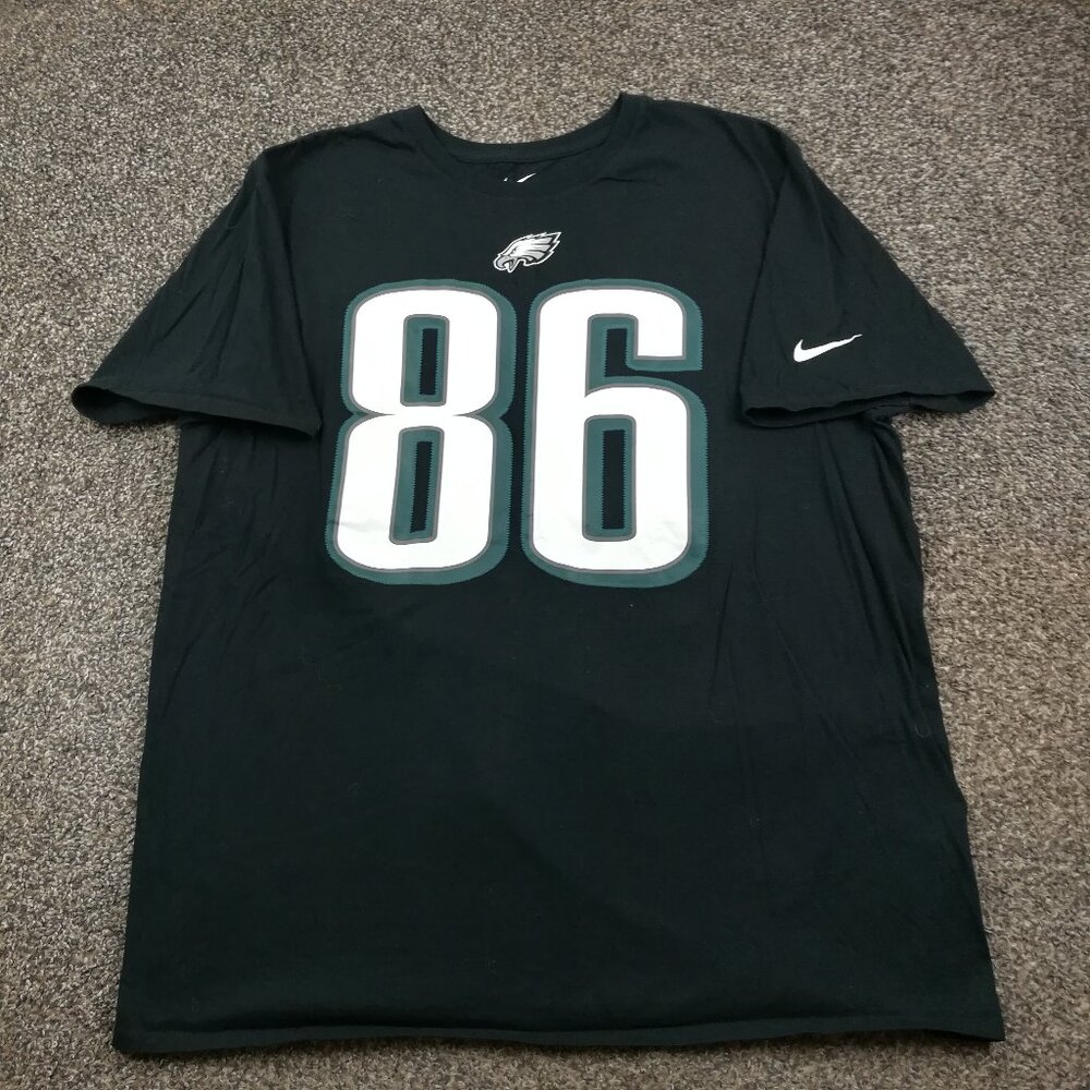 Philadelphia Eagles Zach Ertz T-Shirt Jersey Nike Black Mens 2XL Slim Fit